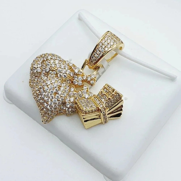 "14K Gold Plated Cubic Zircon Pendant, EVBRS362 - Picture 7 of 10